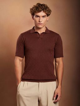 Campus Sutra - Men Chocolate Brown Sonic-Tactile Polo T-Shirt