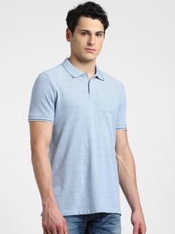 Jack & Jones - Men Solid Blue Polo T-Shirt