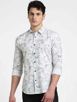 Jack & Jones - Men Printed White Shirt