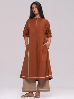 Ganga Fashions - Bombay Brown And Travertine Cotton Co-Ord Set