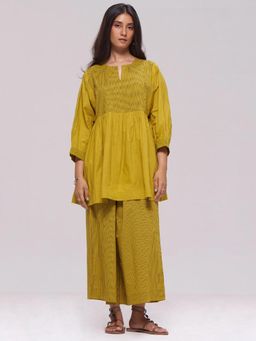 Ganga Fashions - Olive Oil Cotton Co-Ord Set