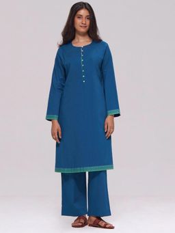 Ganga Fashions - Deep Blue Cotton Co-Ord Set