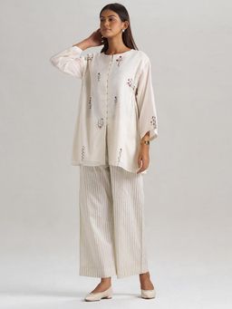 Ganga Fashions - Ivory Mul-Mul Co-Ord Set