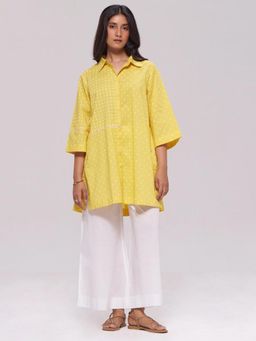 Ganga Fashions - Sunny Yellow Cotton Shirt And Pant