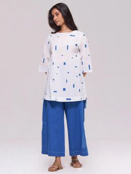 Ganga Fashions - White Pure Cotton Kurta And Pant