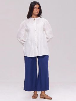 Ganga Fashions - White Cotton Shirt And Pant