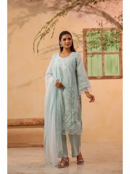 BAIRAAS - Women Embroidered Cotton Kurta Pant And Dupatta