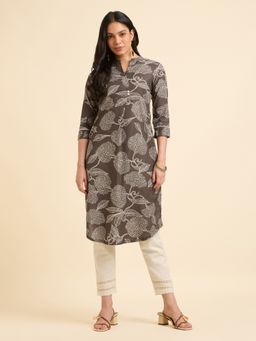 VISMAY - Brown Printed Kurta