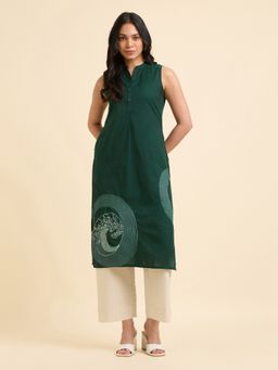 VISMAY - Cotton Viscose Slub Plain Kurta