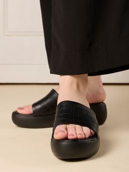 Inc.5 - Womens Black Casual Solid Round Toe Sandal Heels