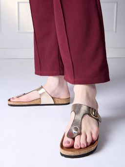 Inc.5 - Womens Golden Casual Solid Slip-On Sandals