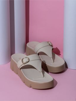 Inc.5 - Womens Cream Party Wear Round Toe Sandals Heels