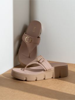 Inc.5 - Womens Peach Party Wear Solid Round Toe Sandals Heels