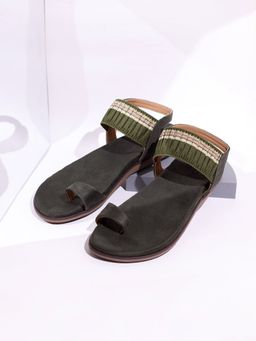 Inc.5 - Womens Green Casual Solid One Toe Sandals