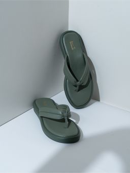 Inc.5 - Womens Green Casual Solid Slip-On Sandals