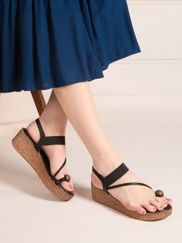 Inc.5 - Womens Black Party Wear Round Toe Sandal Heels