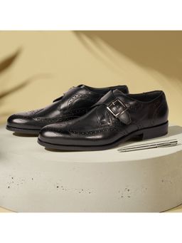 Florsheim - Santo Florsheim Men Black Single Monk Straps