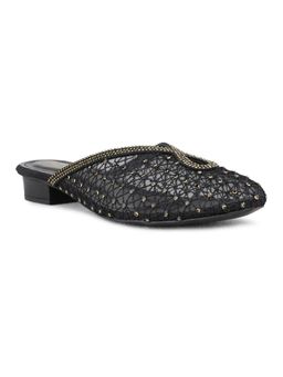 Inc.5 - Womens Black Party Wear Solid Pattern Mules Heels
