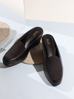 Inc.5 - Womens Black Party Wear Solid Round Toe Wedges Mule Heels