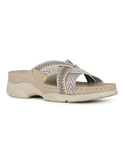 Inc.5 - Womens Beige Party Wear Solid Slip-On Sandal