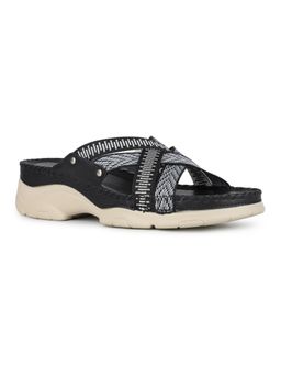 Inc.5 - Womens Black Party Wear Solid Slip-On Sandals