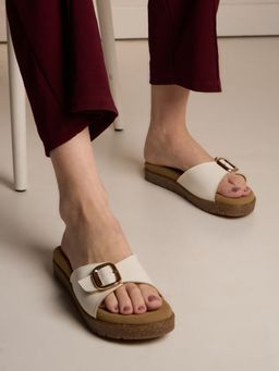 Inc.5 - Womens White Casual Solid Slip-On Sandals