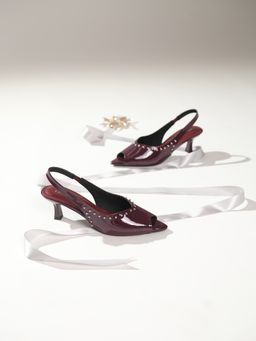 ERIDANI - Wreath Cherry Studded Sandal Heels