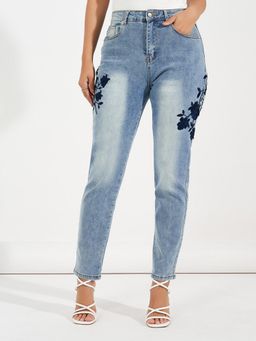 Styli - Blue Floral Jeans