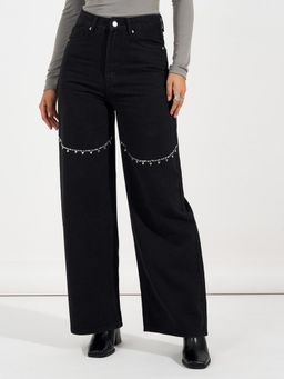 Styli - Black Embellished Jeans