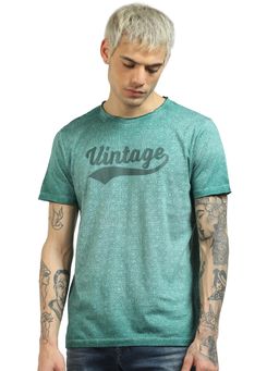 Jack & Jones - Green Printed Crew Neck T-shirt
