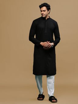 Sanwara - Black Chikankari Kurta with Salwar (Set of 2)