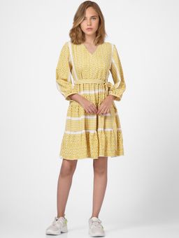 ONLY - Women Printed Yellow Dress