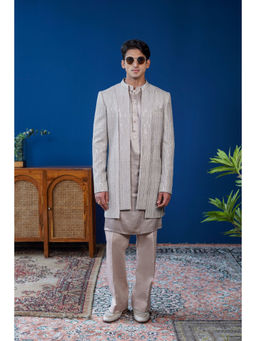 Philocaly - Pardaaz Set Slim Fit Embellished/Sequined Kurta And Jacket With Pant