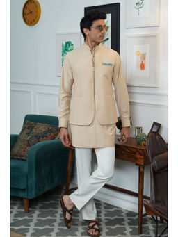 Philocaly - Pehraava Set Slim Fit Solid Kurta And Bandi With Pant