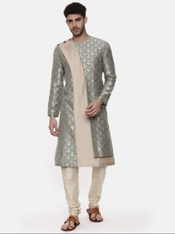 MAYANK MODI - Banares Silk Brocade Green Kurta