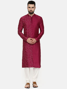MAYANK MODI - Wine Hand Emboidered Kurta