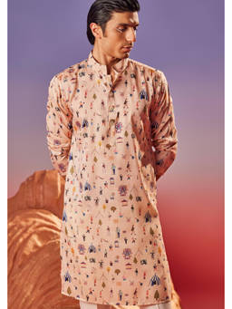 Eleven Brothers - Circus Flair Silk Pink Kurta
