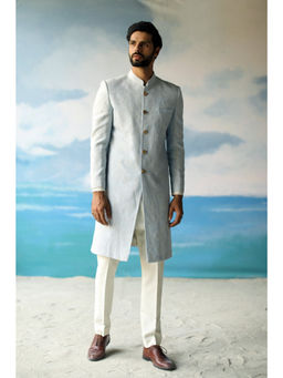 Philocaly - Meru Slim Fit Embroidered Achkan And Kurta With Pant