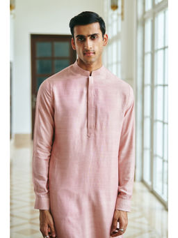 Philocaly - Blush Regular Fit Solid Pink Kurta