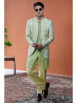 Philocaly - Neerja Green Kurta With Jacket