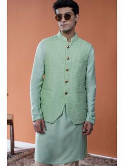 Philocaly - Auric Blue Kurta With Bandi