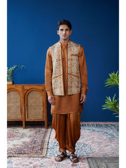 Philocaly - Rivan Set Slim Fit Printed Bandi And Kurta With Pant