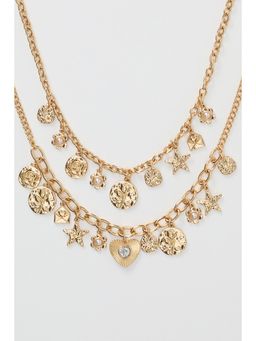 H&M - Women Gold Two-Strand Charm Necklace