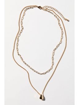 H&M - Women Gold Two-Strand Pendant Necklace