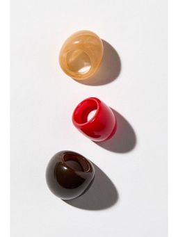 H&M - Women Brown 3-Pack Chunky Rings