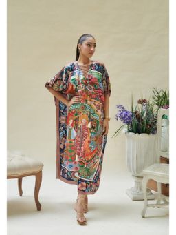 CINCIN Fashion - Multi-Color V Neck Long Kaftan