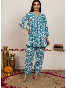 Sivi - Blue Hand Block Printed Cotton Co-Ord Set
