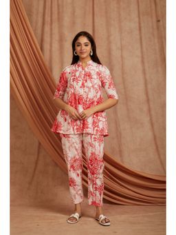 Sivi - Red Printed Cotton Co-Ord Set