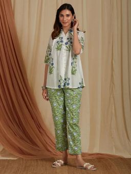 Sivi - Green Hand Block Printed Co-Ord set