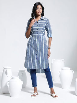 Vastramay - Womens Indigo Blue Kurta